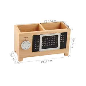 Solid Wood Multifunctional Pen Holder