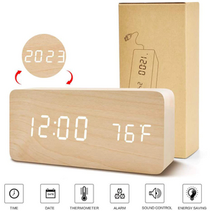 Wooden Digital Clock 3D  rectangle