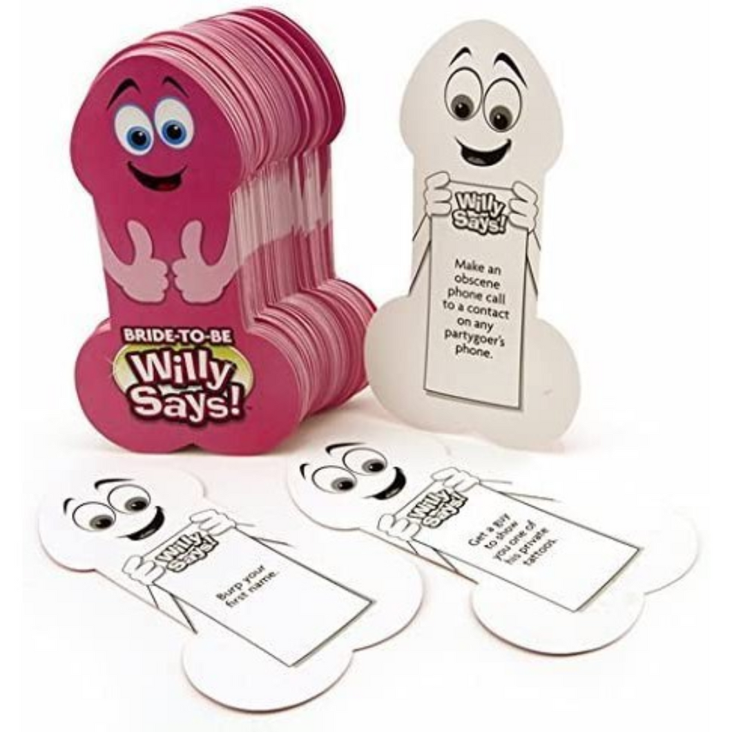 Willy Says Party Game - Bachelorette Game Cards