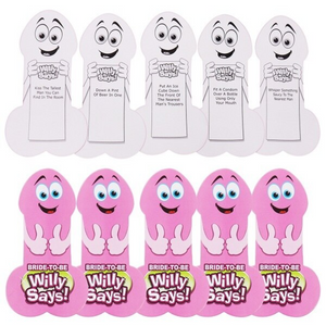 Willy Says Party Game - Bachelorette Game Cards