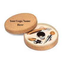 Load image into Gallery viewer, 4in1 Wine Flask Gift Set in Cork Case
