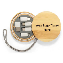 Load image into Gallery viewer, Bamboo Charger Cable Set ( ROUND)

