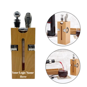 6in1 Bamboo Wine Block Wine Tools Set