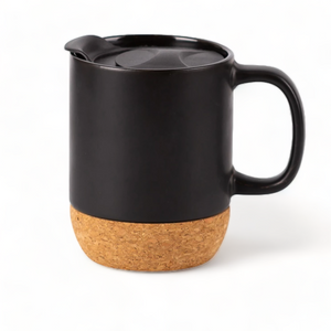 Cork Bottom Ceramic Coffee Mug with Lid 30ml