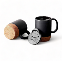 Load image into Gallery viewer, Cork Bottom Ceramic Coffee Mug with Lid 30ml
