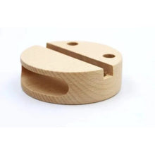 Load image into Gallery viewer, Bamboo Mobile Stand with Amplifier Speaker Round with Penholder
