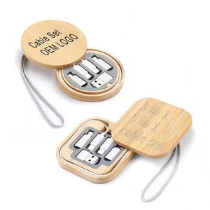 Bamboo Charger Cable Set (SQUARE)