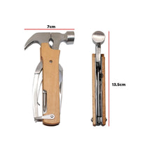 Load image into Gallery viewer, Bamboo Wood Multi Function 12in1 Multi Tool Hammer
