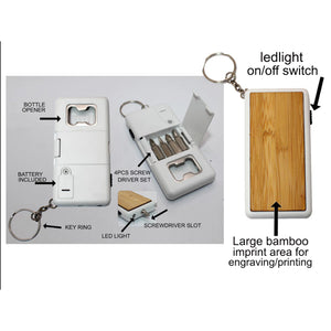 Bamboo Multi-Tool Keychain