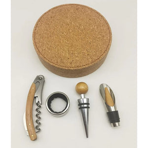 4in1 Wine Flask Gift Set in Cork Case