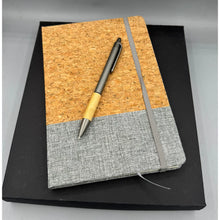 Load image into Gallery viewer, Eco Friendly Cork Fabric Notebook with Stylus Bamboo Accent Pen
