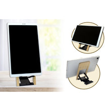 Load image into Gallery viewer, Heavy Duty Bamboo Swivel Gadget Stand for Phone &amp; Tablet
