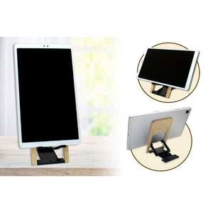 Heavy Duty Bamboo Swivel Gadget Stand for Phone & Tablet