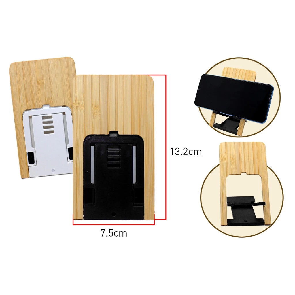 Heavy Duty Bamboo Swivel Gadget Stand for Phone & Tablet