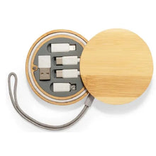Load image into Gallery viewer, Bamboo Charger Cable Set ( ROUND)
