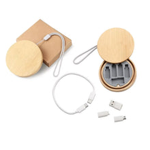 Load image into Gallery viewer, Bamboo Charger Cable Set ( ROUND)
