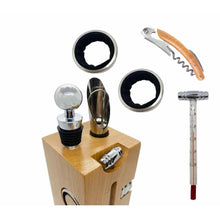 Load image into Gallery viewer, 6in1 Bamboo Wine Block Wine Tools Set
