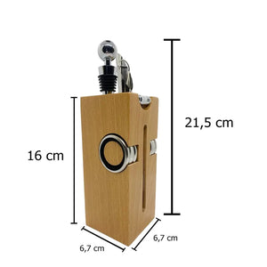 6in1 Bamboo Wine Block Wine Tools Set