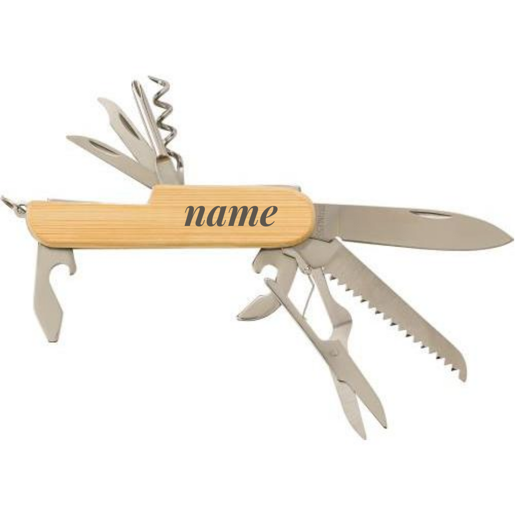 Personalized Bamboo Swiss Knife